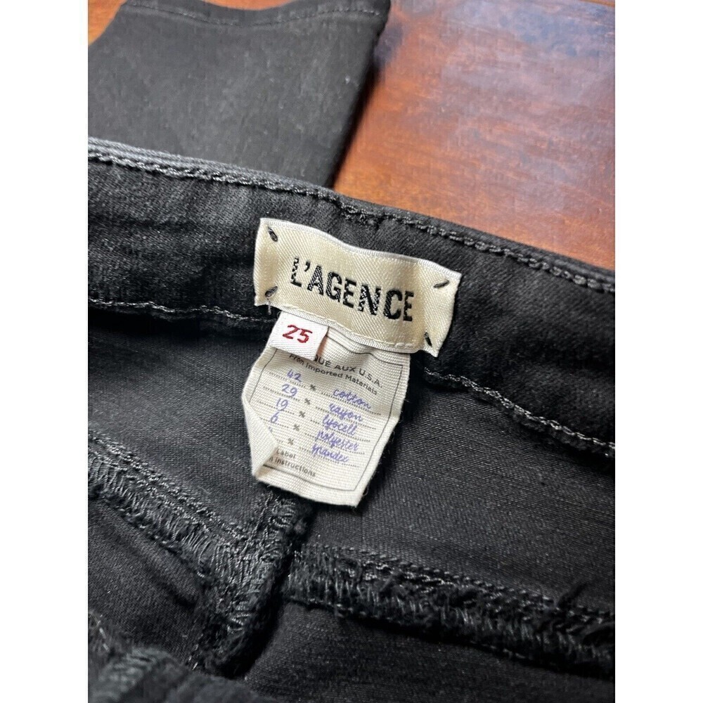 L’Agence Black Minimalist Casual Skinny Slim Jeans Sz 25 Mid Rise - Picture 2 of 6